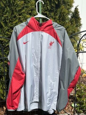 Nike Mens 2XL Liverpool FC Red & Gray Windbreaker Jacket